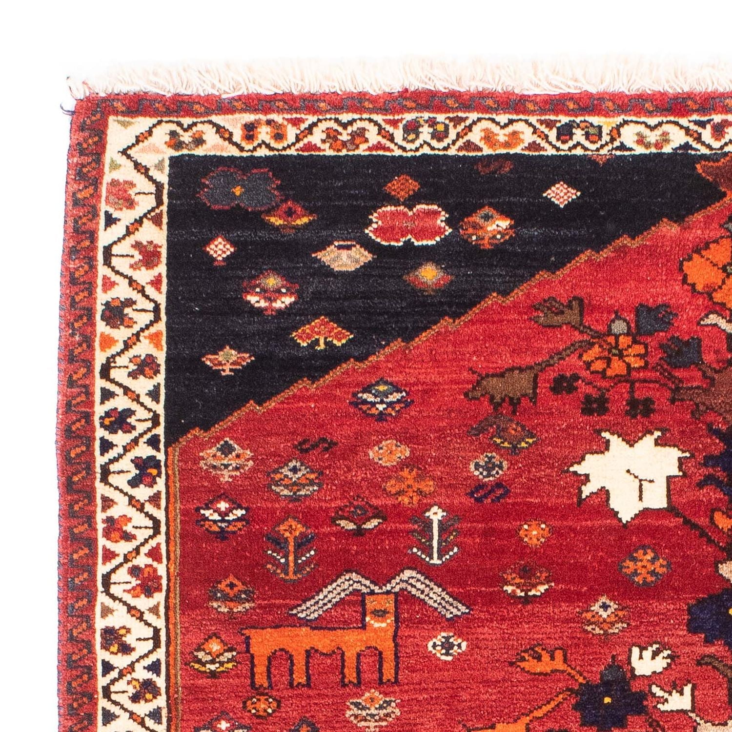 Persisk tæppe - Nomadisk - 152 x 110 cm - mørkerød