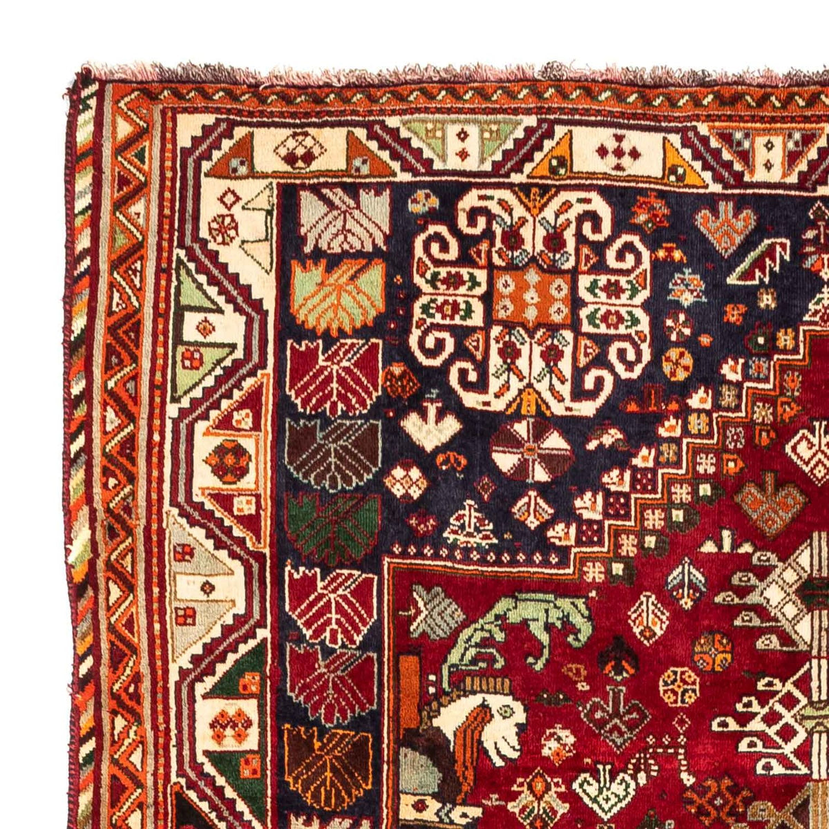 Persisk tæppe - Nomadisk - 272 x 183 cm - mørkerød