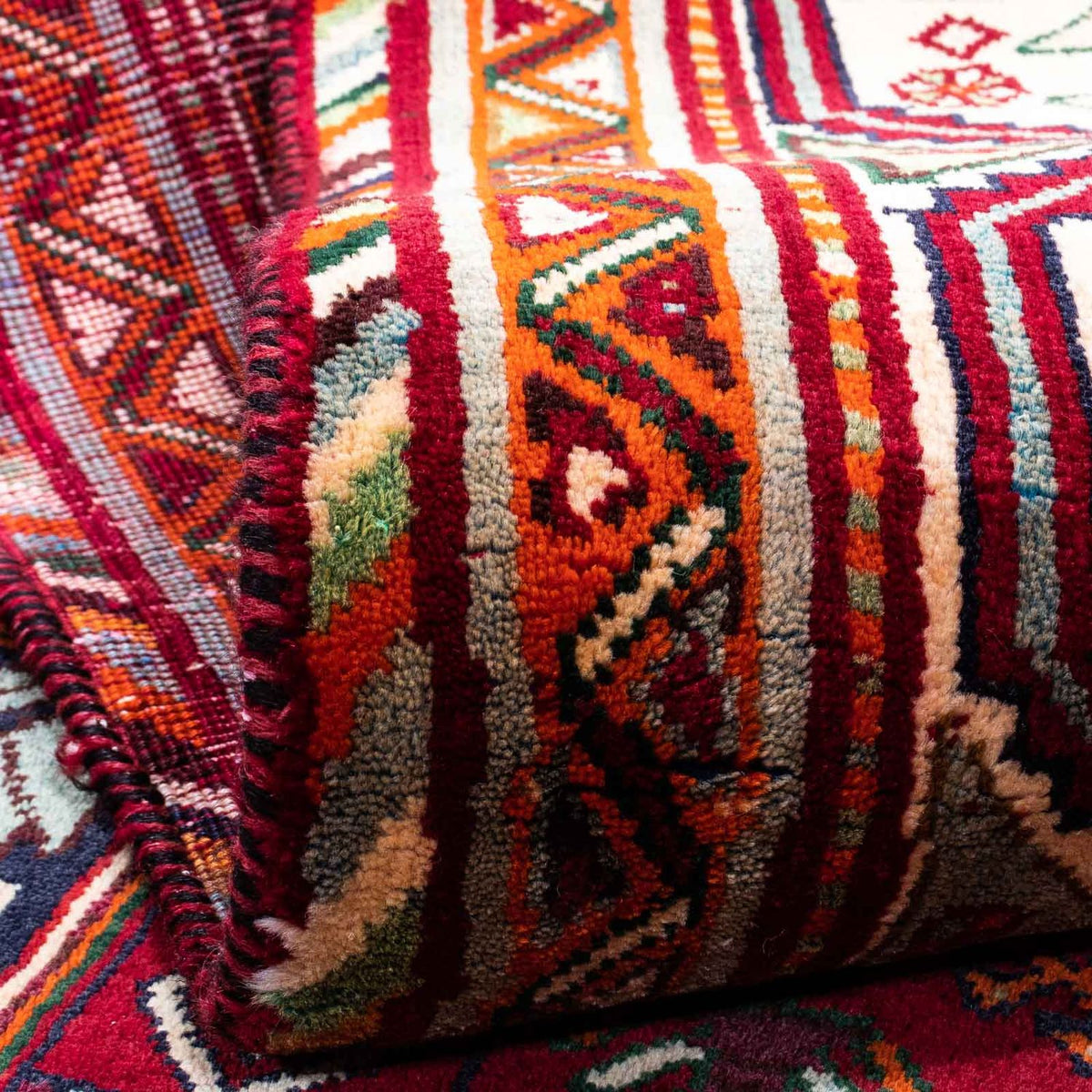 Persisk tæppe - Nomadisk - 272 x 183 cm - mørkerød