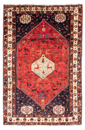 Persisk tæppe - Nomadisk - 300 x 205 cm - mørkerød