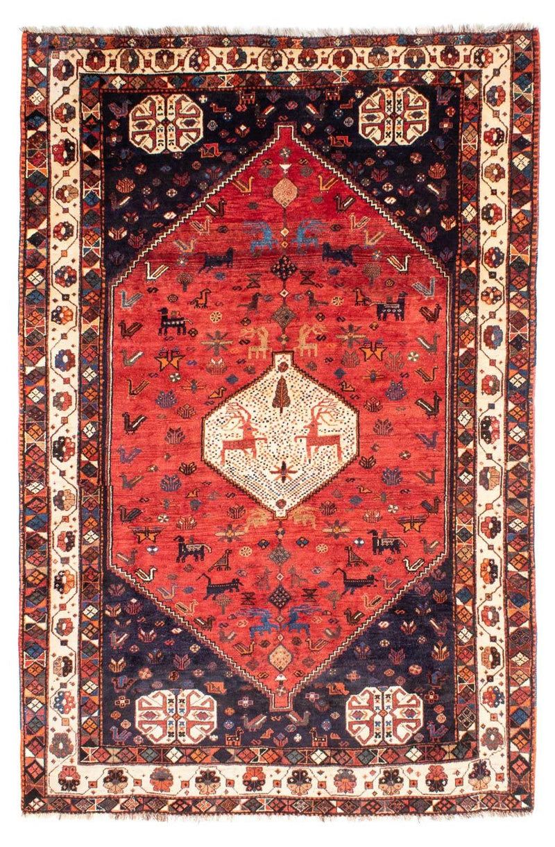 Persisk tæppe - Nomadisk - 300 x 205 cm - mørkerød