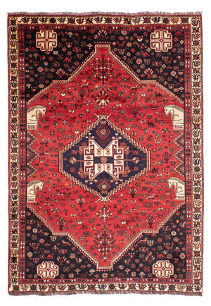 Persisk tæppe - Nomadisk - 287 x 196 cm - mørkerød