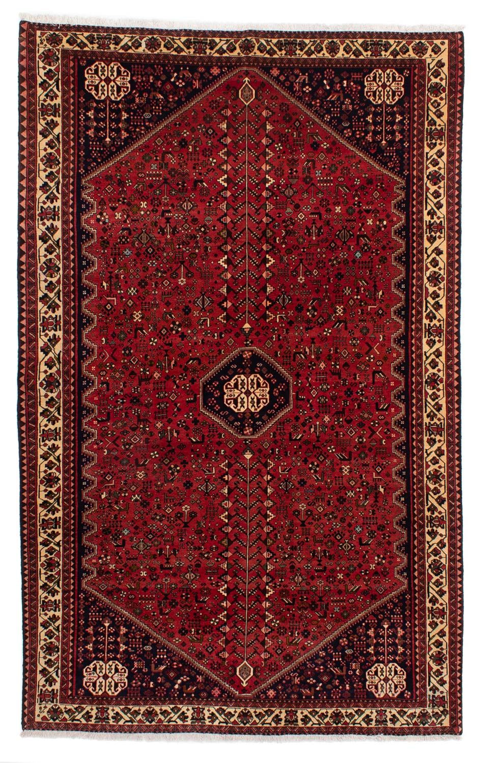 Persisk tæppe - Nomadisk - 300 x 200 cm - mørkerød