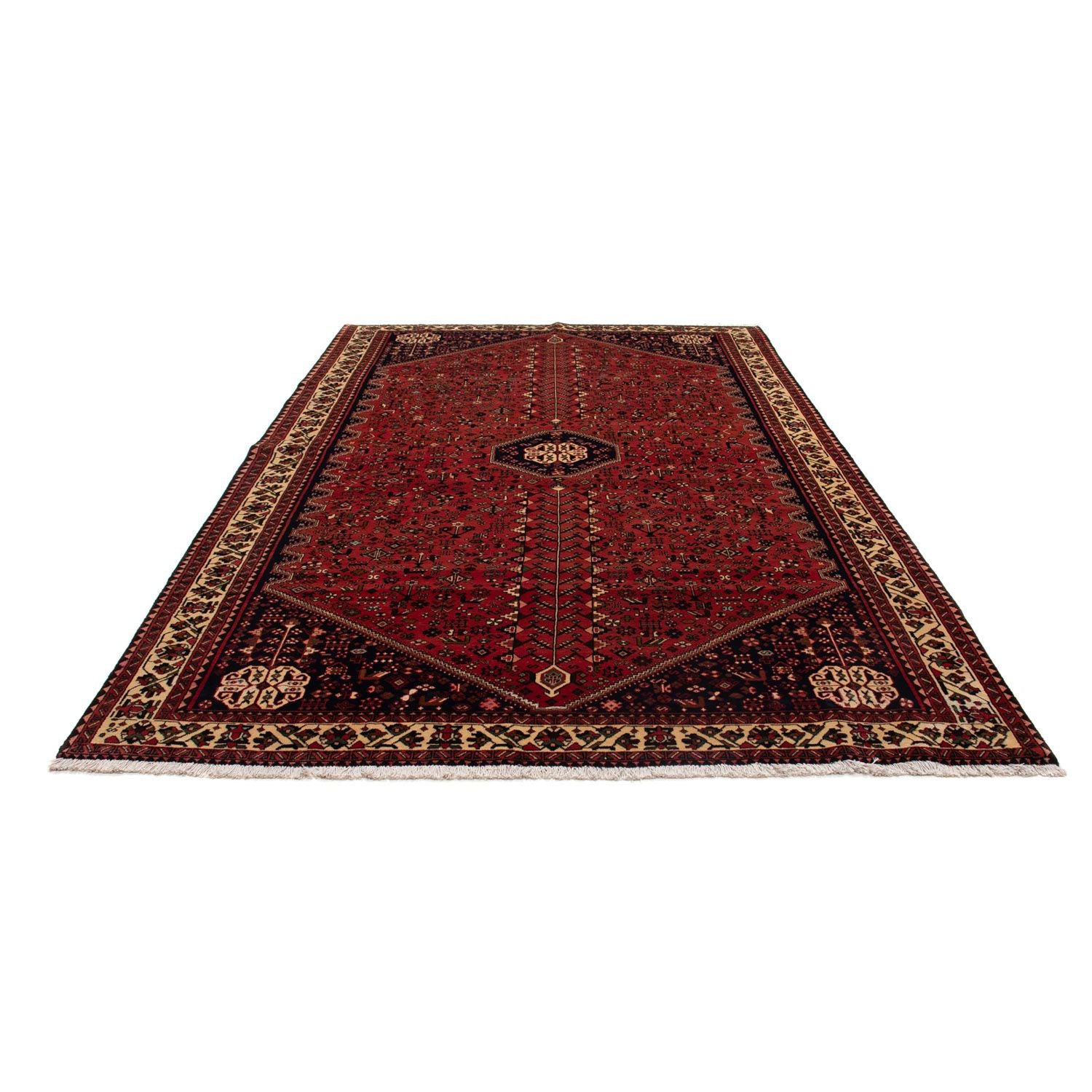 Persisk tæppe - Nomadisk - 300 x 200 cm - mørkerød