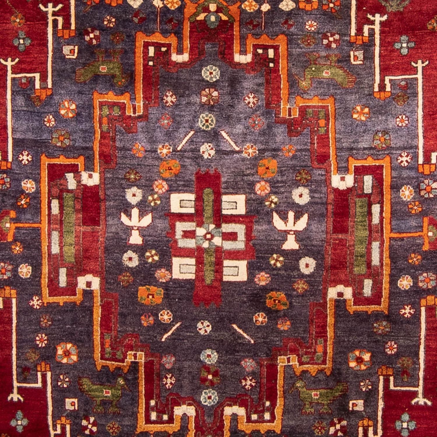 Persisk tæppe - Nomadisk - 338 x 220 cm - mørkerød