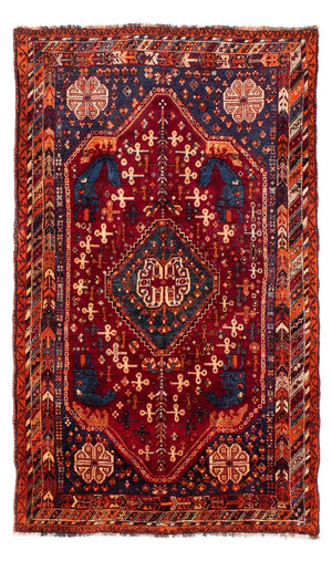 Persisk tæppe - Nomadisk - 235 x 140 cm - mørkerød