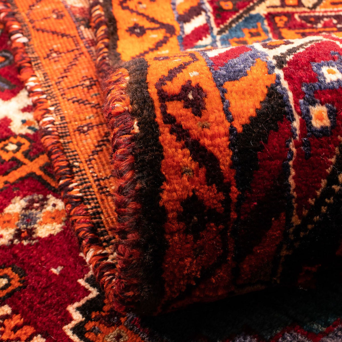 Persisk tæppe - Nomadisk - 235 x 140 cm - mørkerød