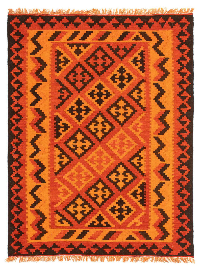 Kelim-tæppe - orientalsk - 194 x 150 cm - lysrød