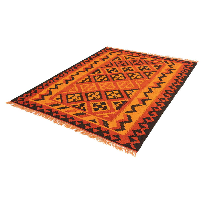 Kelim-tæppe - orientalsk - 194 x 150 cm - lysrød