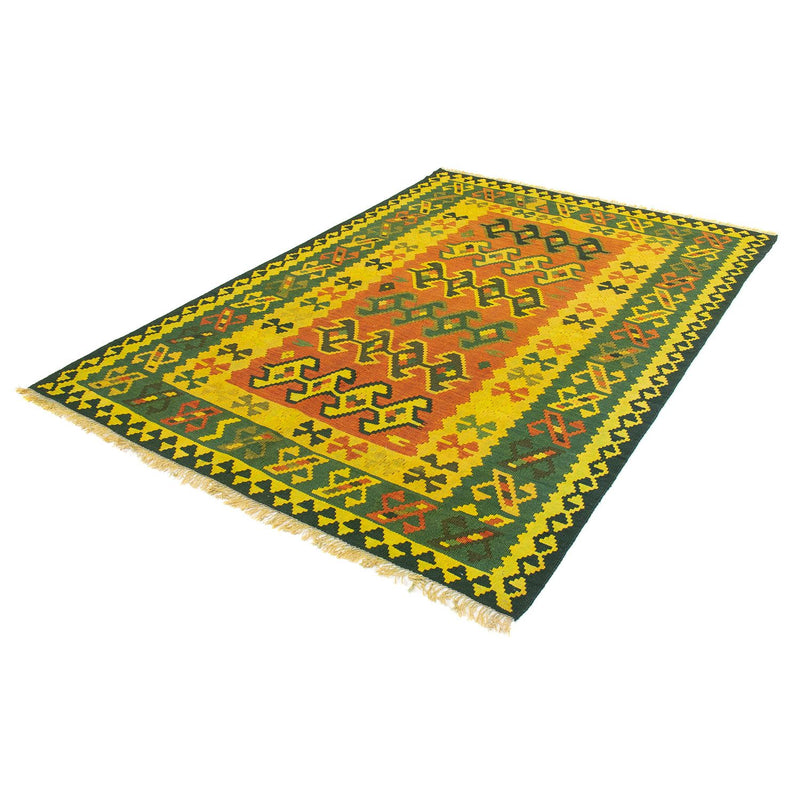 Kelim-tæppe - orientalsk - 208 x 150 cm - mørkegrøn