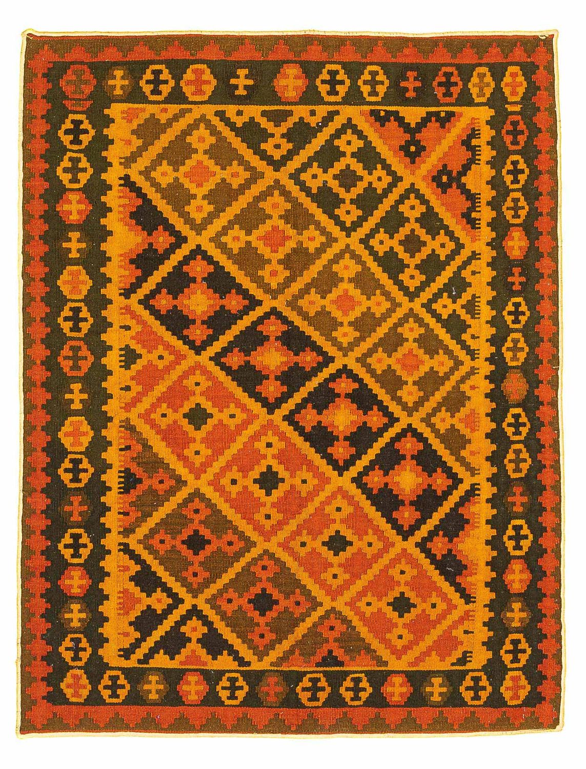 Kelim-tæppe - orientalsk - 190 x 149 cm - guld
