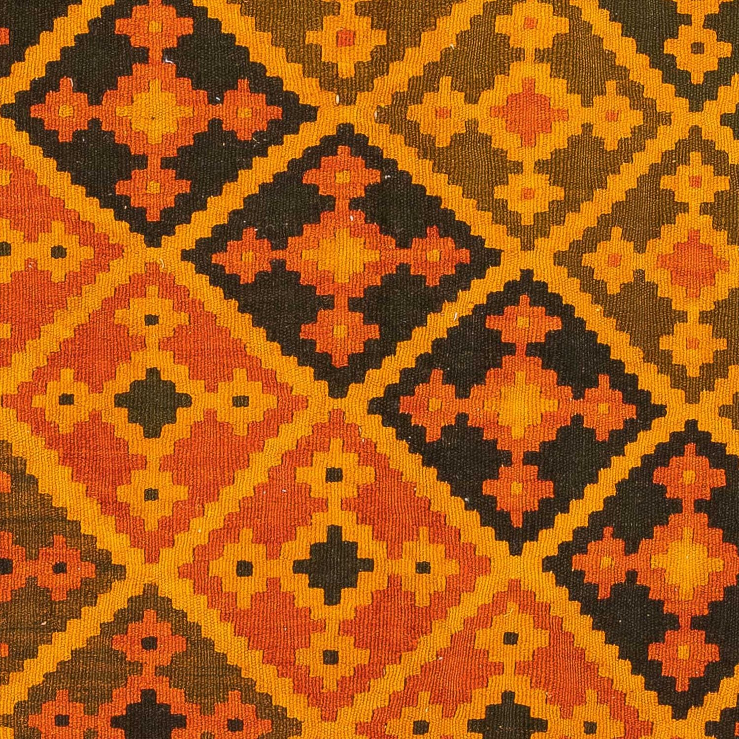 Kelim-tæppe - orientalsk - 190 x 149 cm - guld