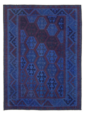 Kelim-tæppe - orientalsk - 195 x 155 cm - blå