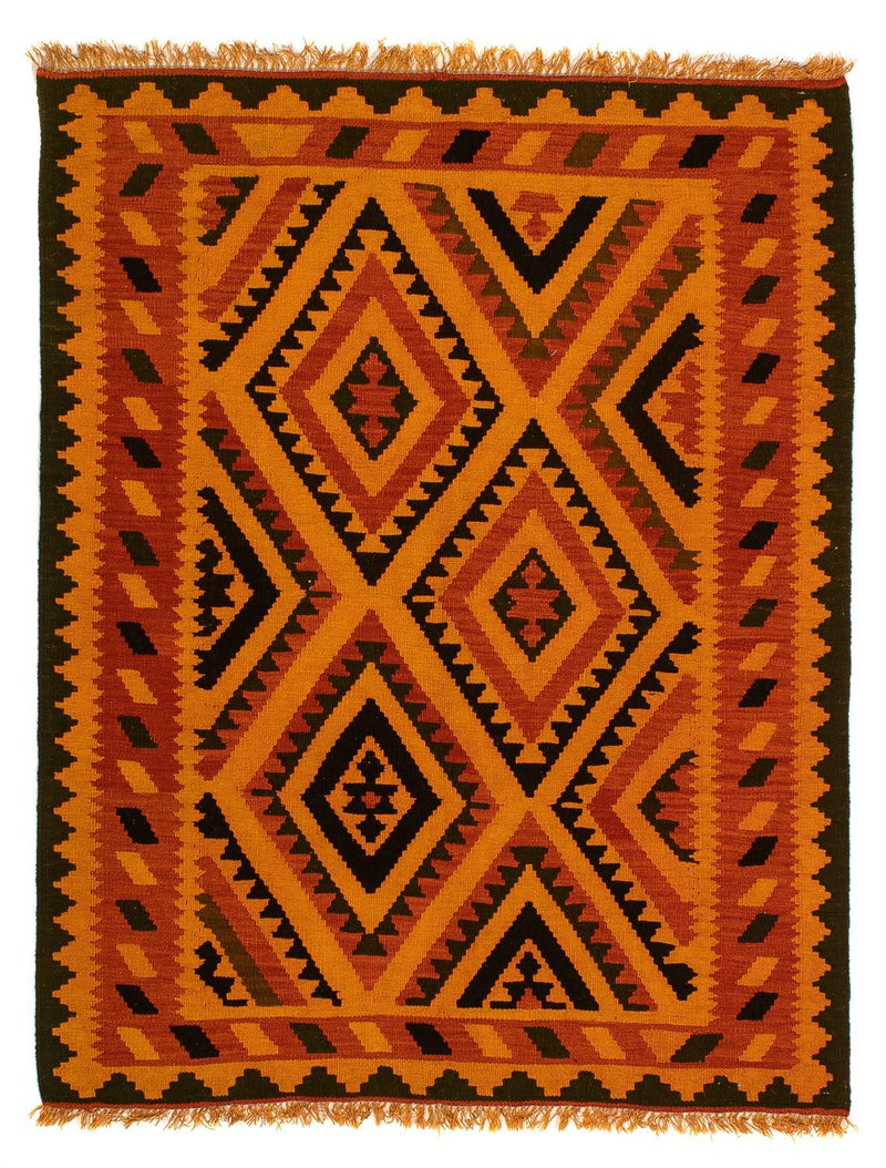 Kelim-tæppe - orientalsk - 195 x 152 cm - mørkebrun