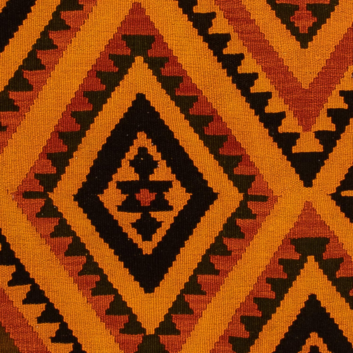 Kelim-tæppe - orientalsk - 195 x 152 cm - mørkebrun