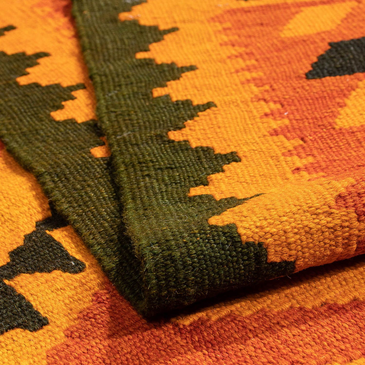 Kelim-tæppe - orientalsk - 195 x 152 cm - mørkebrun