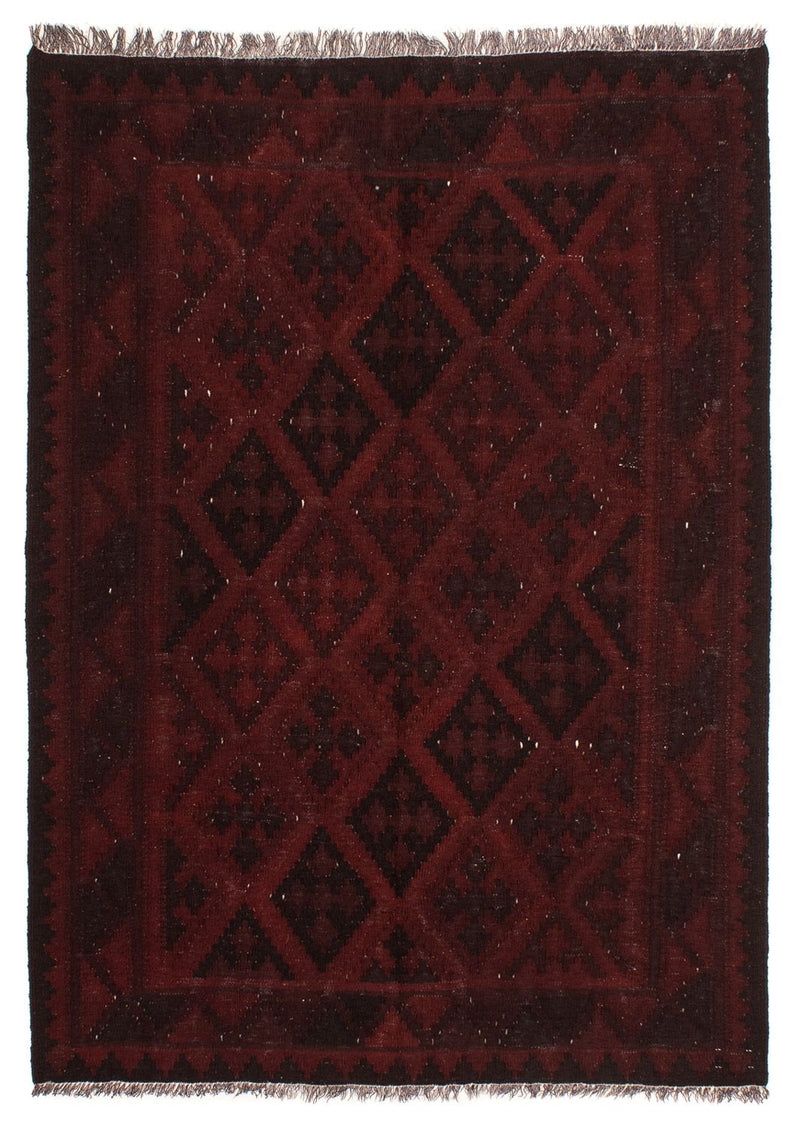 Kelim-tæppe - orientalsk - 193 x 145 cm - mørkerød