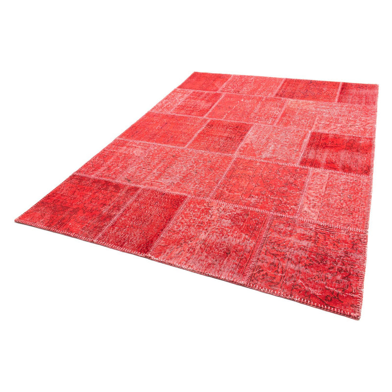 Patchwork-tæppe - 240 x 170 cm - mørkerød