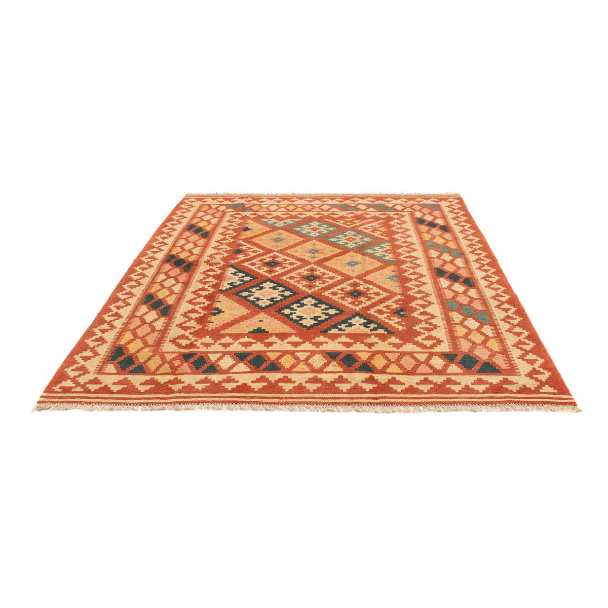 Kelim-tæppe - orientalsk firkantet  - 213 x 193 cm - flerfarvet