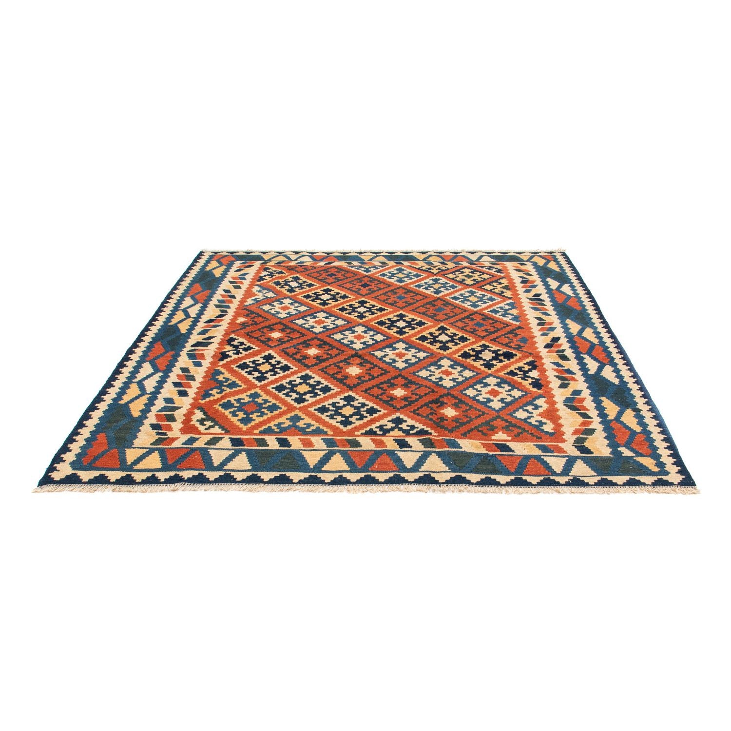 Kelim-tæppe - orientalsk firkantet  - 208 x 194 cm - flerfarvet
