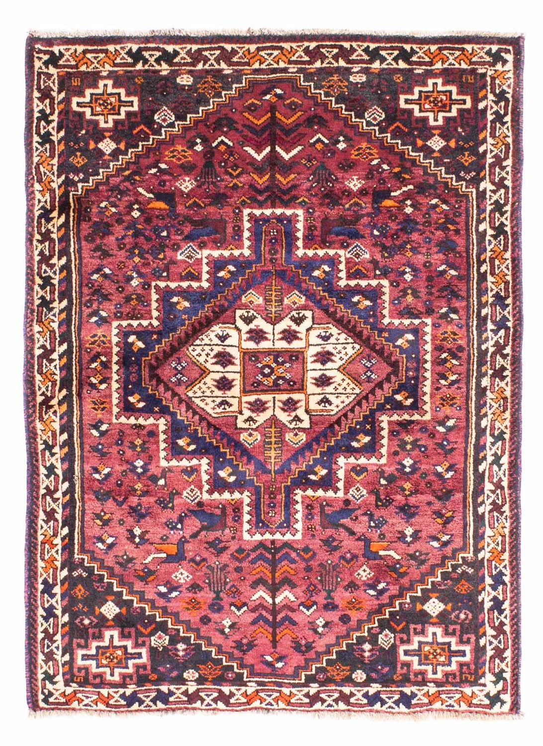 Persisk tæppe - Nomadisk - 155 x 110 cm - fuchsia
