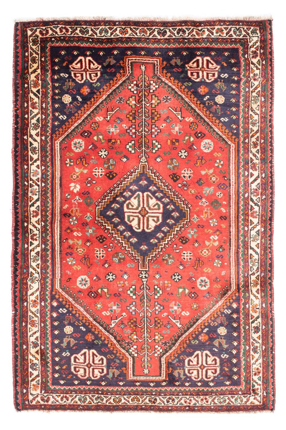 Persisk tæppe - Nomadisk - 185 x 123 cm - mørkerød