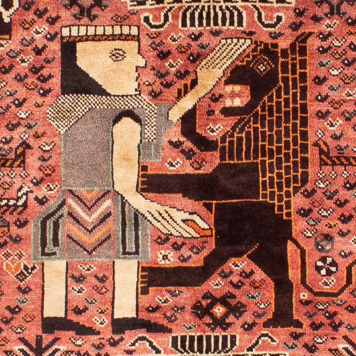Persisk tæppe - Nomadisk - 192 x 155 cm - lysrød
