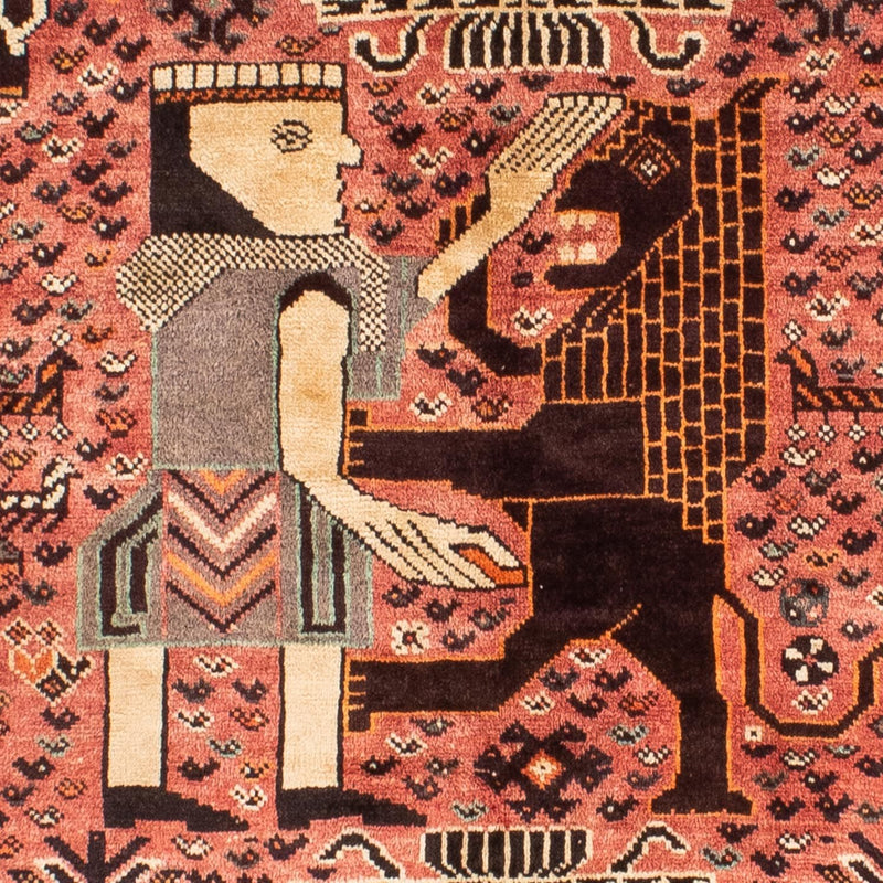 Persisk tæppe - Nomadisk - 192 x 155 cm - lysrød