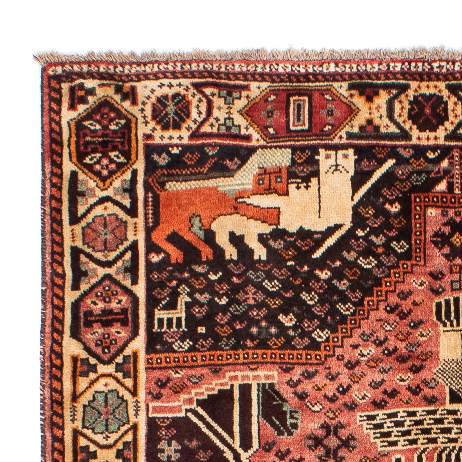 Persisk tæppe - Nomadisk - 192 x 155 cm - lysrød