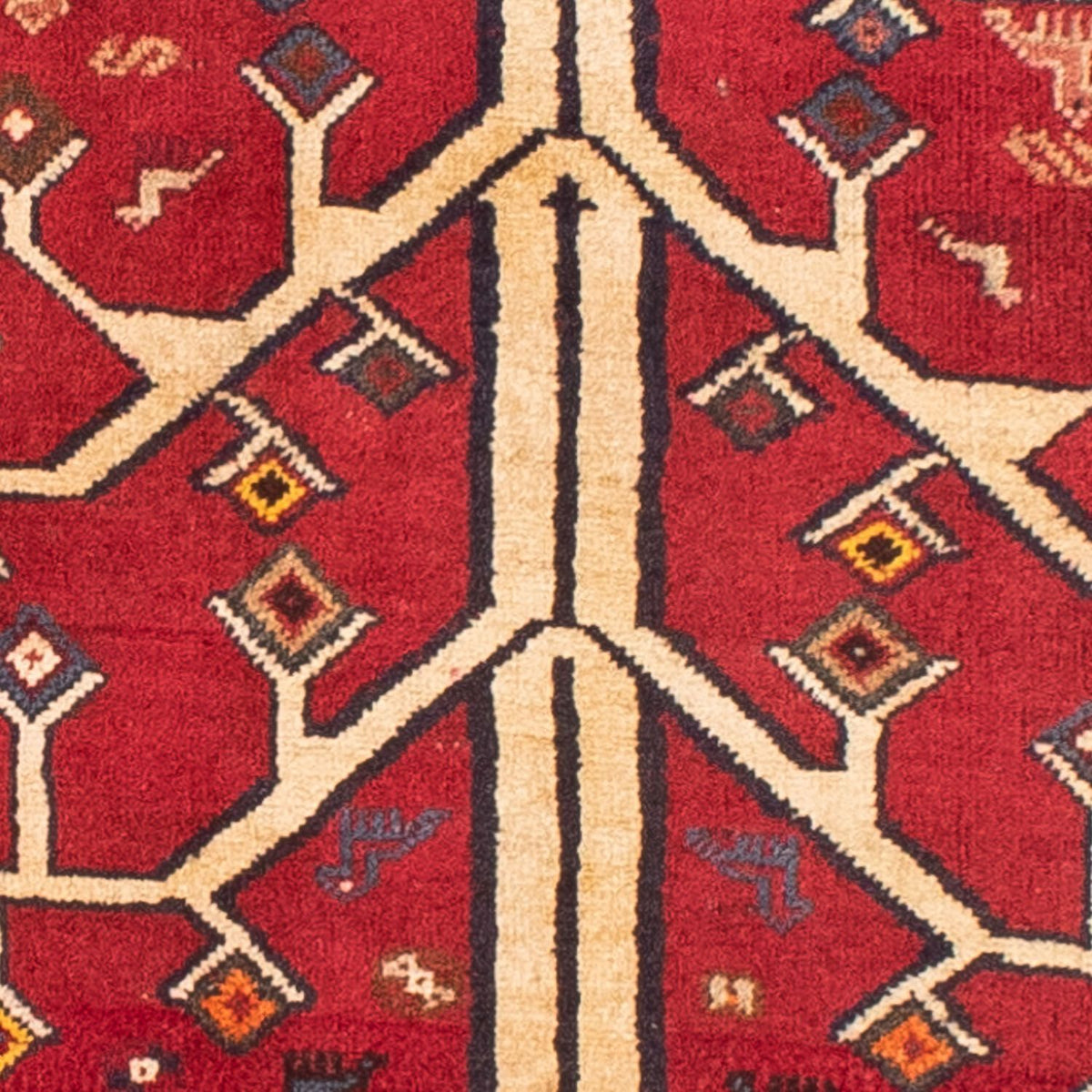 Persisk tæppe - Nomadisk - 208 x 117 cm - mørkerød