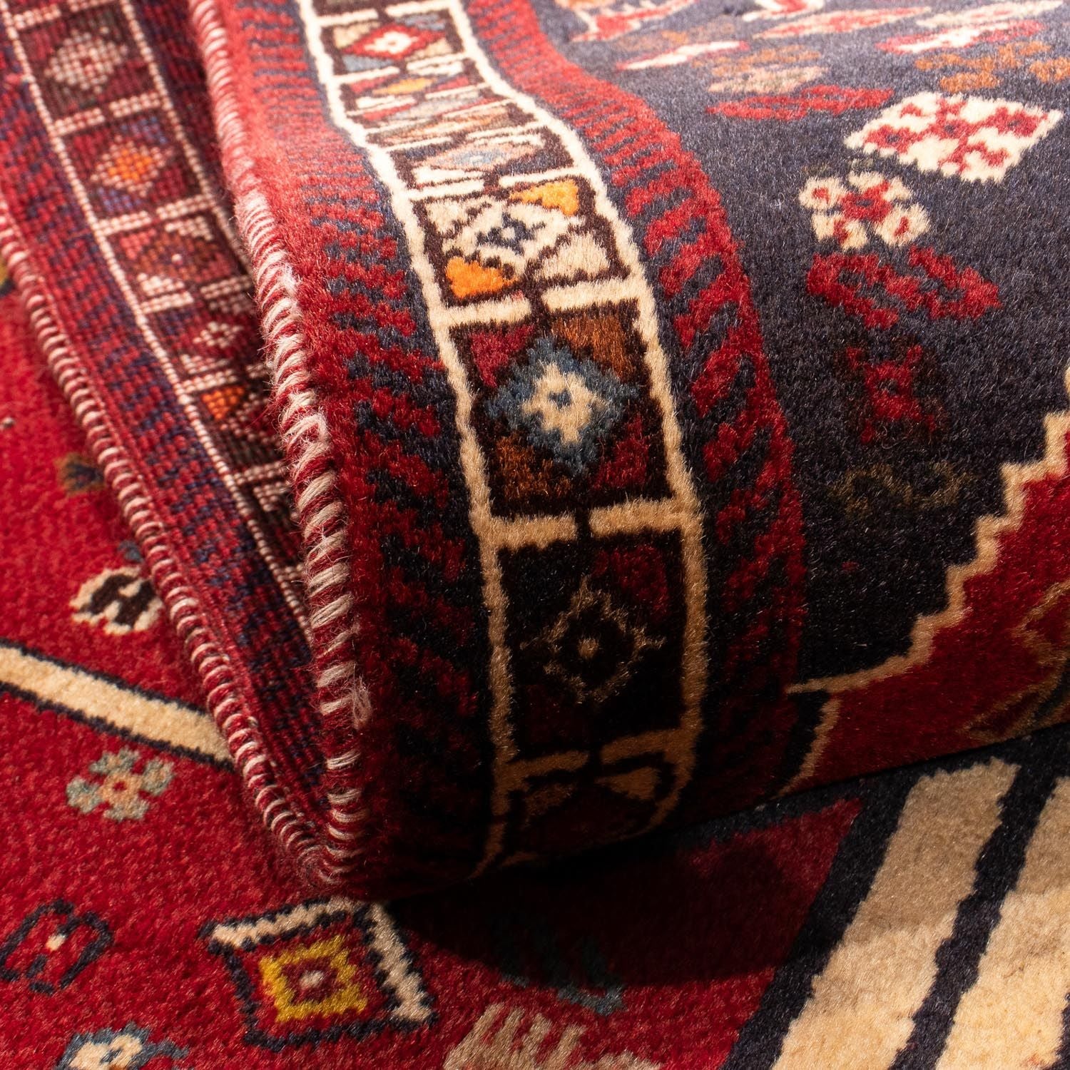 Persisk tæppe - Nomadisk - 208 x 117 cm - mørkerød