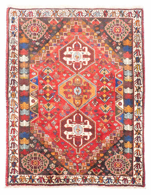 Persisk tæppe - Nomadisk - 150 x 120 cm - mørkerød