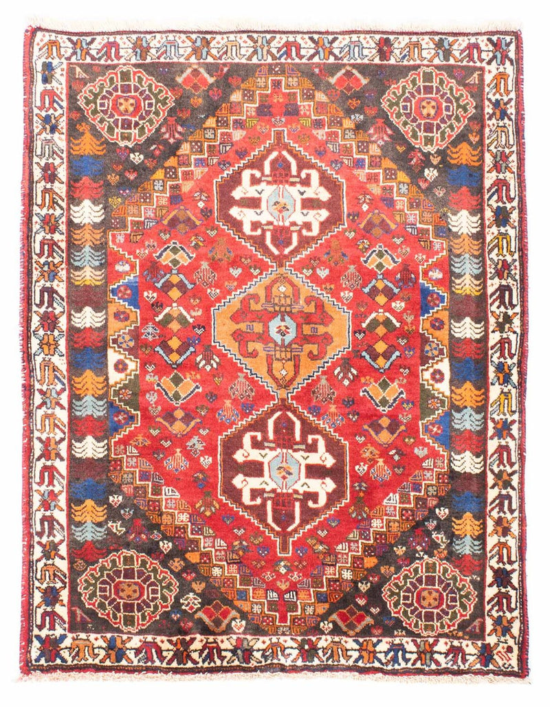 Persisk tæppe - Nomadisk - 150 x 120 cm - mørkerød