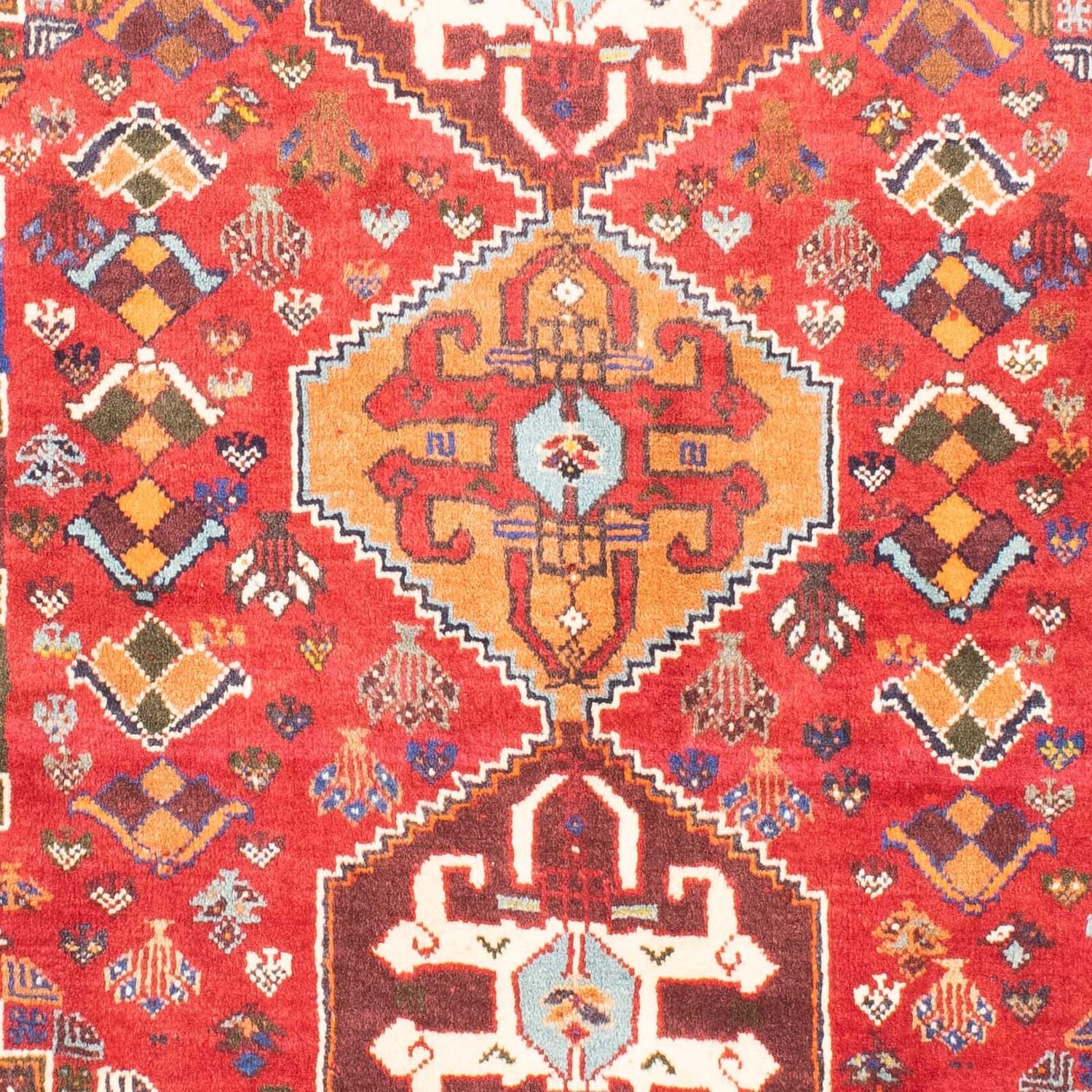Persisk tæppe - Nomadisk - 150 x 120 cm - mørkerød