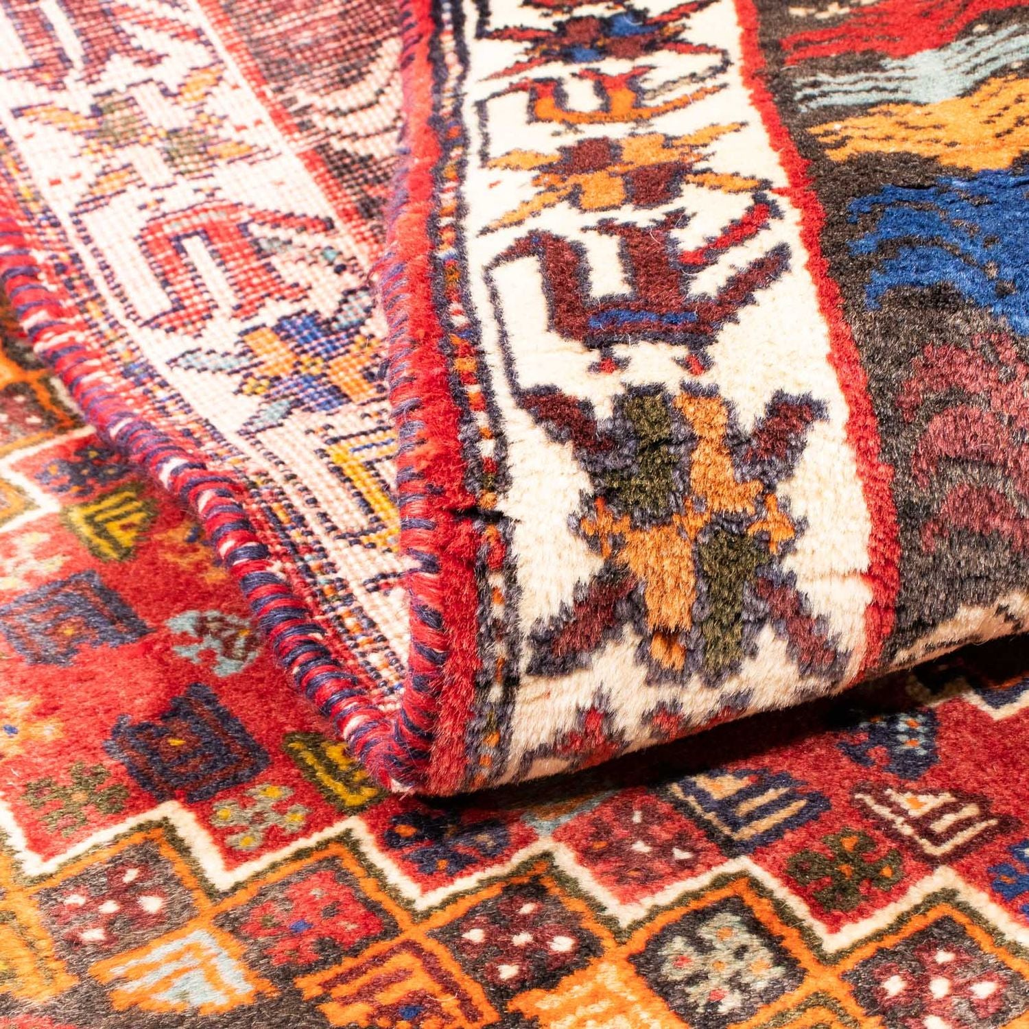 Persisk tæppe - Nomadisk - 150 x 120 cm - mørkerød