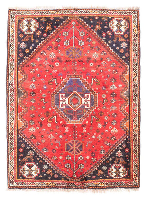 Persisk tæppe - Nomadisk - 152 x 116 cm - mørkerød