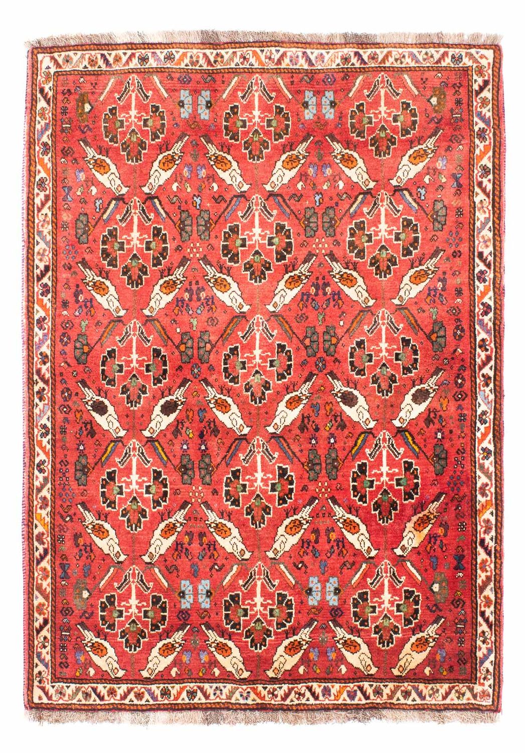 Persisk tæppe - Nomadisk - 162 x 117 cm - lysrød
