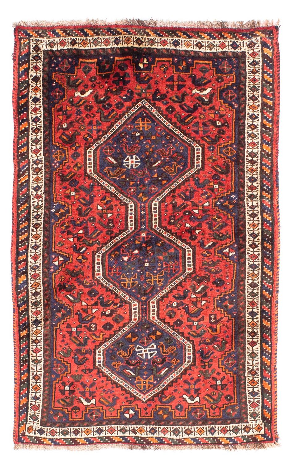 Persisk tæppe - Nomadisk - 163 x 110 cm - mørkerød
