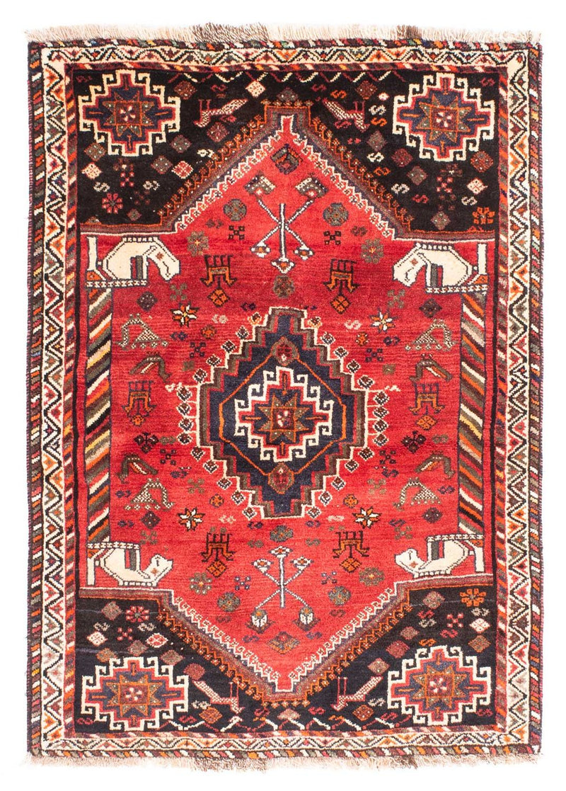 Persisk tæppe - Nomadisk - 162 x 118 cm - mørkerød