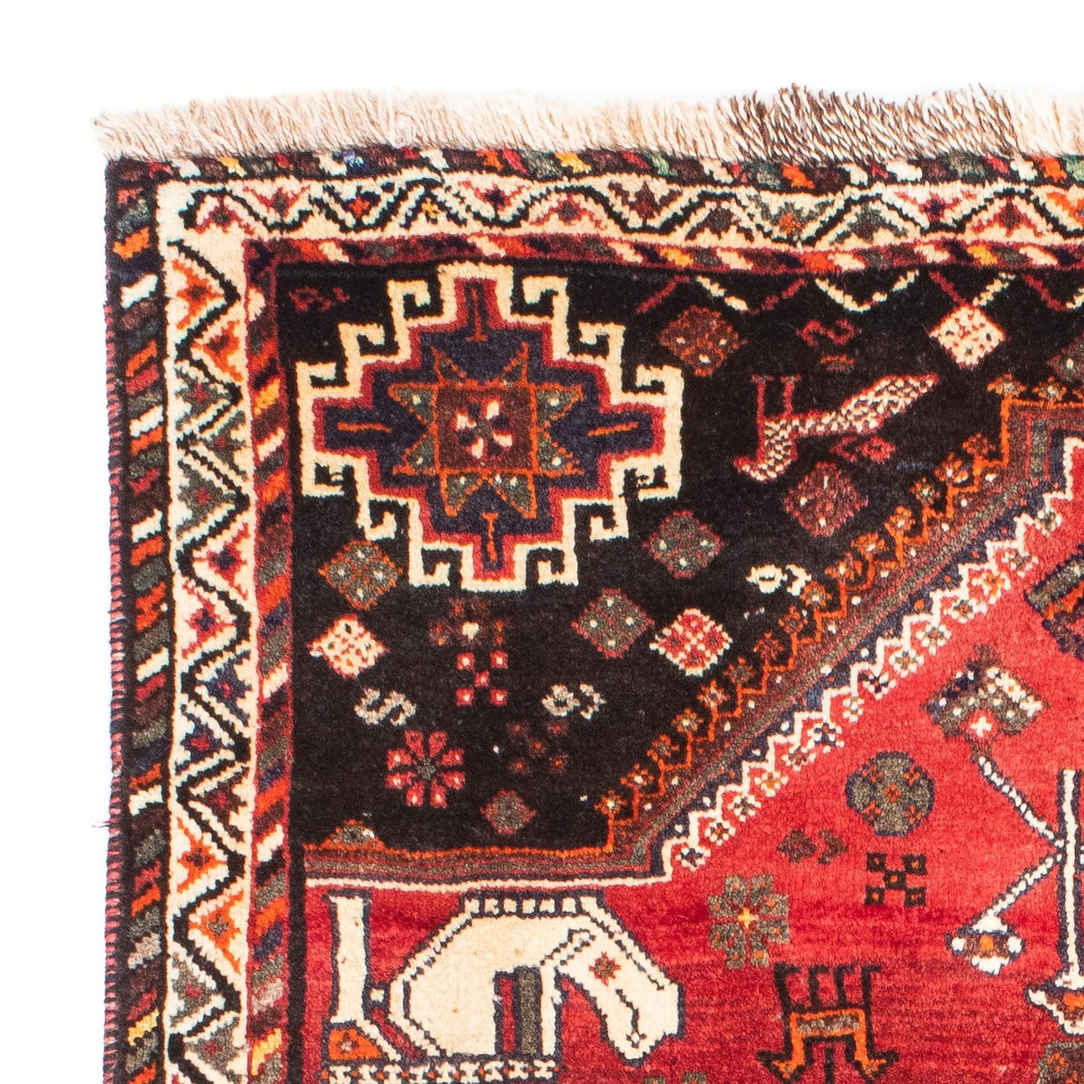 Persisk tæppe - Nomadisk - 162 x 118 cm - mørkerød