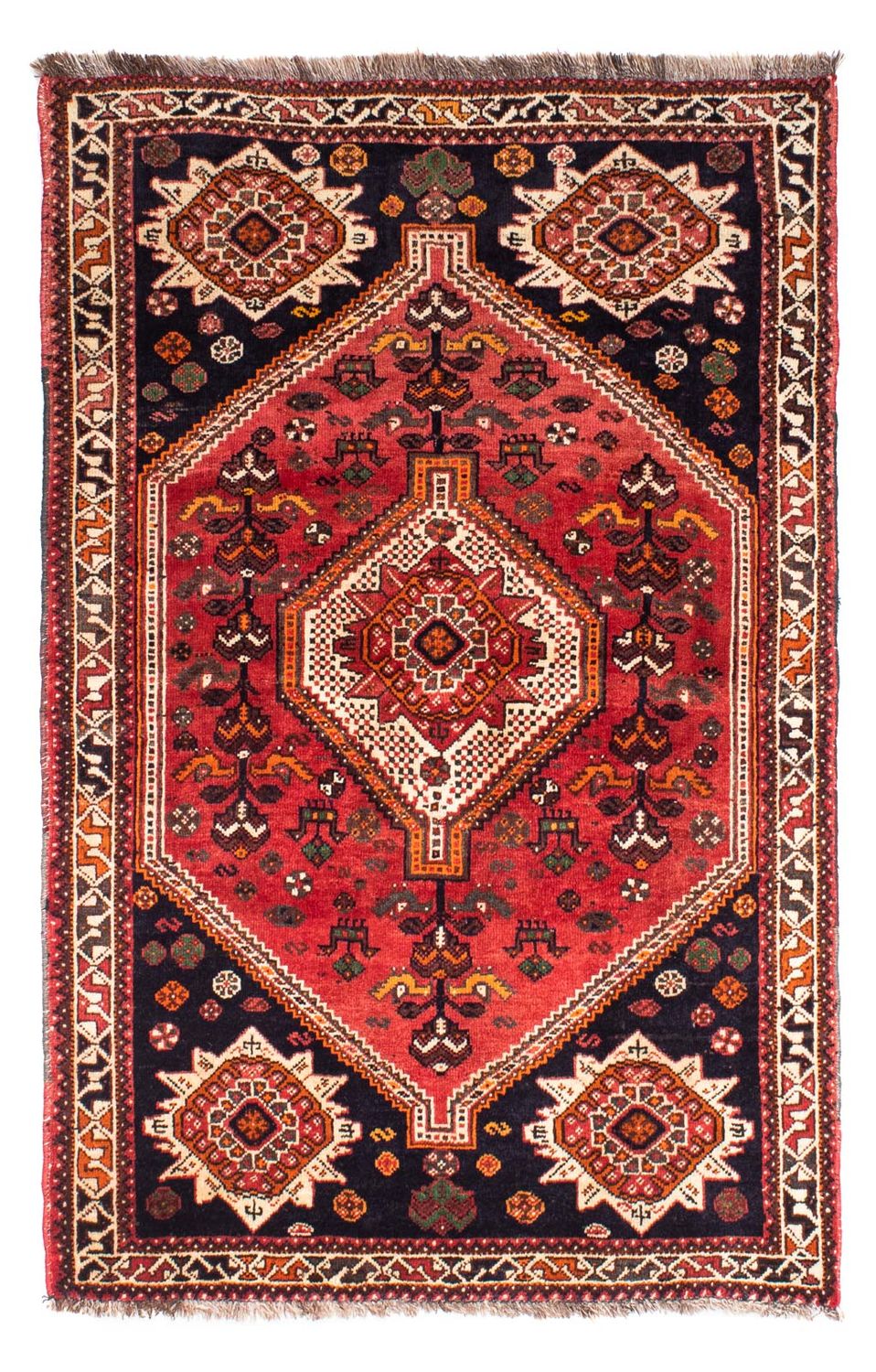 Persisk tæppe - Nomadisk - 160 x 106 cm - mørkerød