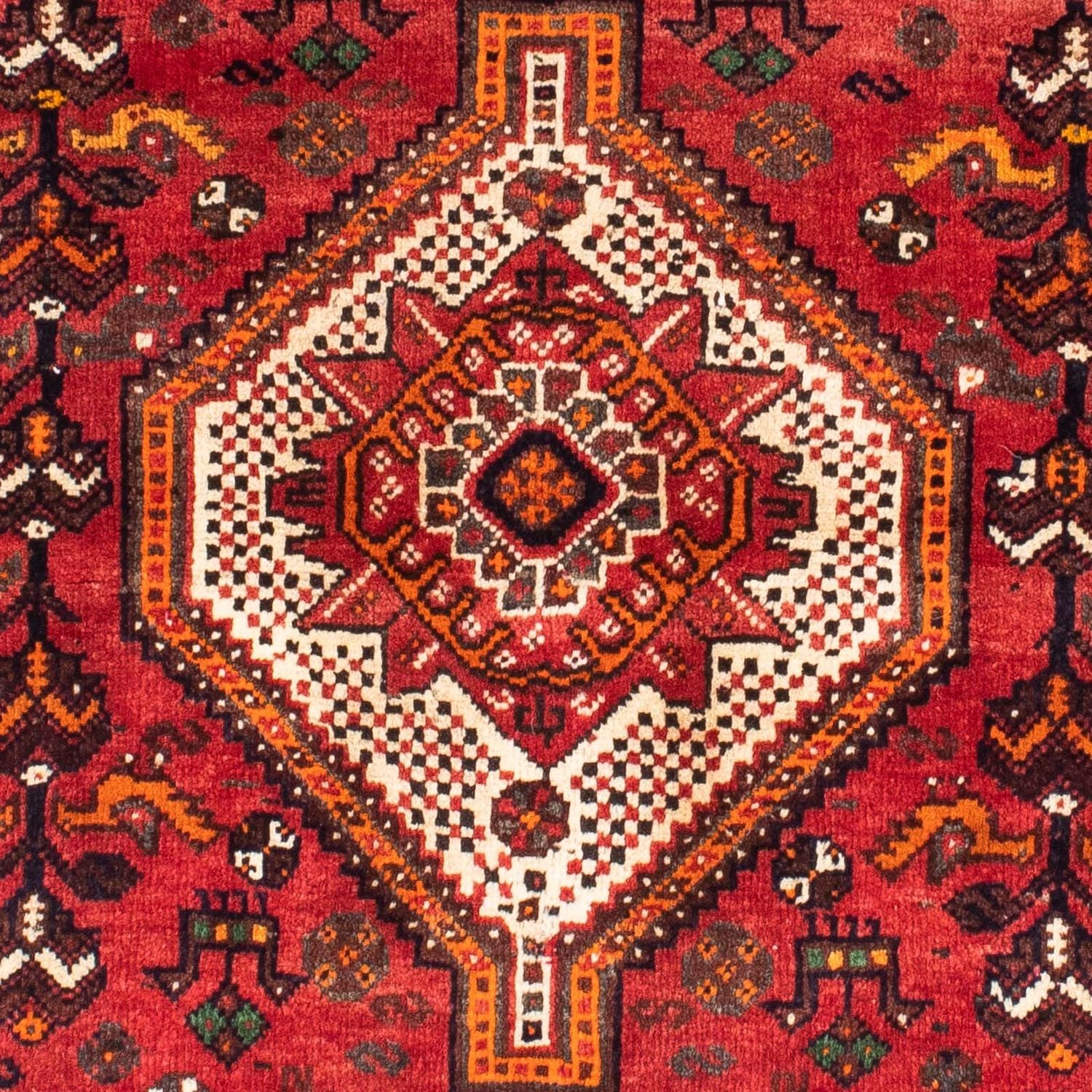 Persisk tæppe - Nomadisk - 160 x 106 cm - mørkerød