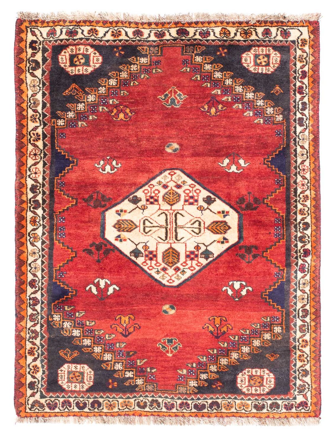 Persisk tæppe - Nomadisk - 150 x 116 cm - mørkerød
