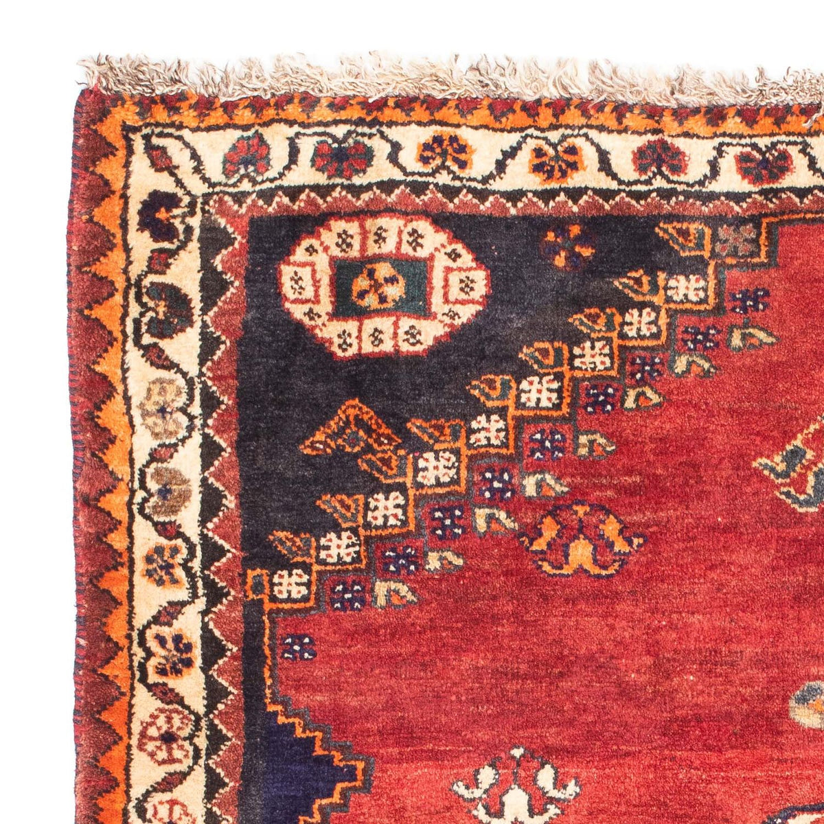 Persisk tæppe - Nomadisk - 150 x 116 cm - mørkerød