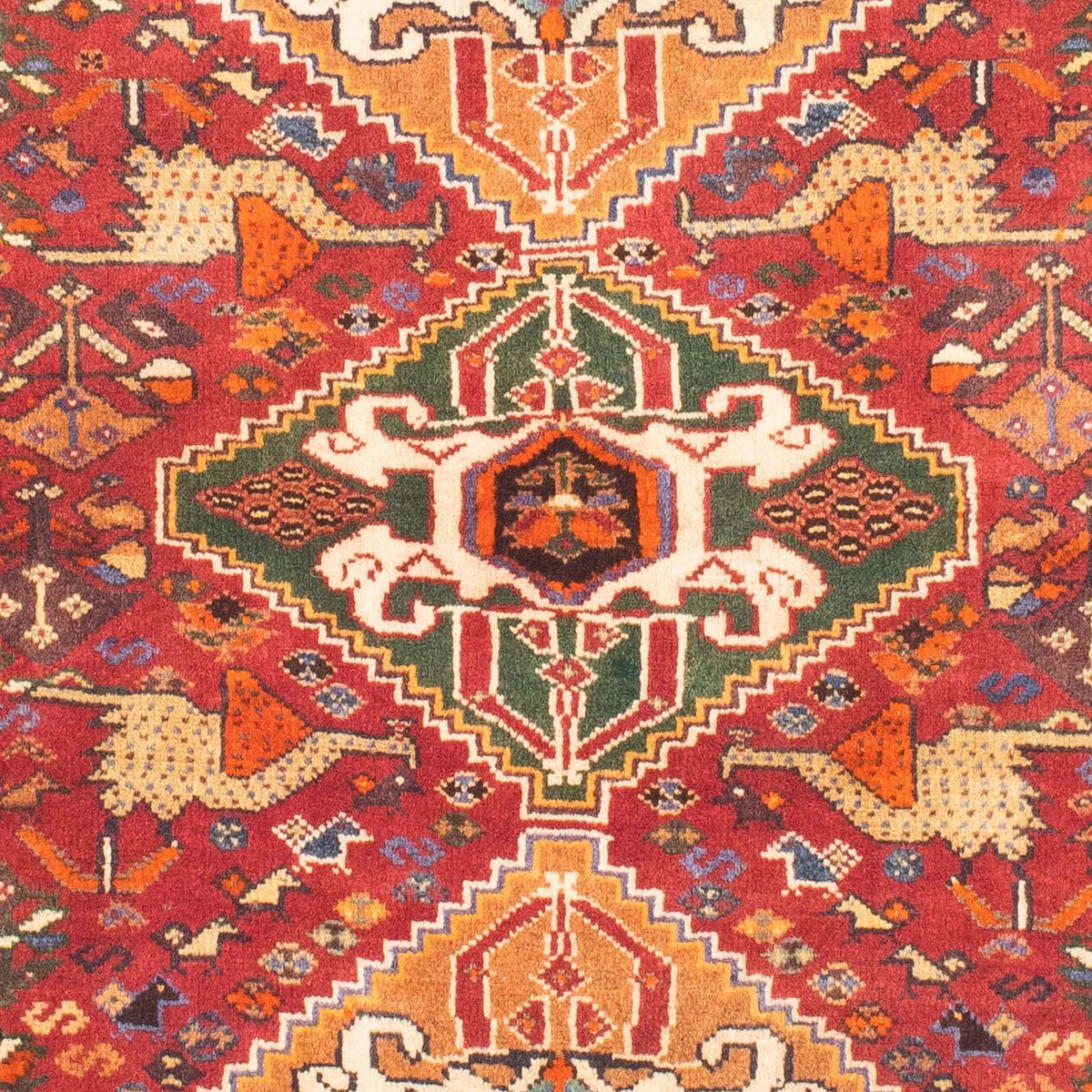 Persisk tæppe - Nomadisk - 143 x 110 cm - mørkerød