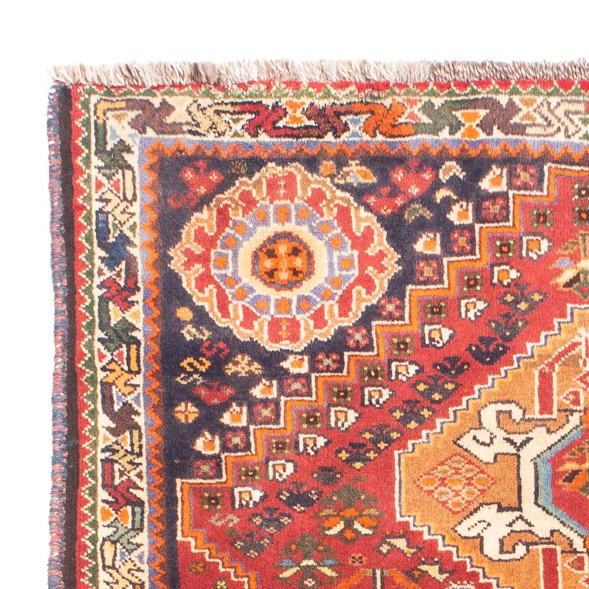 Persisk tæppe - Nomadisk - 143 x 110 cm - mørkerød