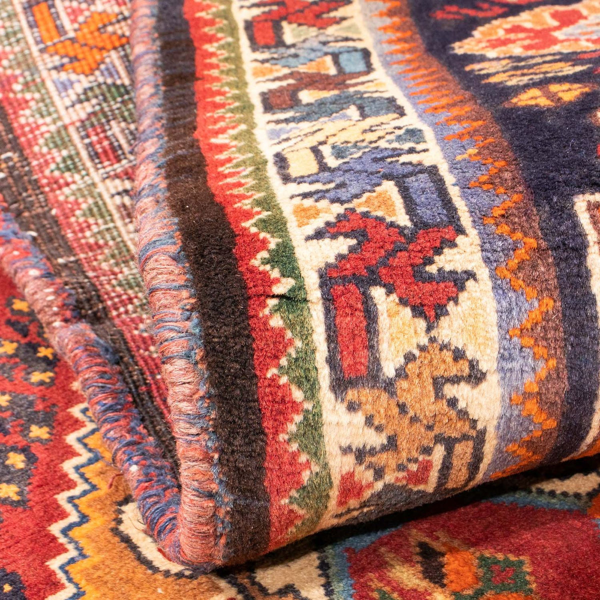 Persisk tæppe - Nomadisk - 143 x 110 cm - mørkerød