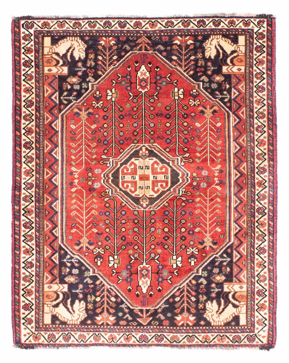 Persisk tæppe - Nomadisk - 162 x 127 cm - rød