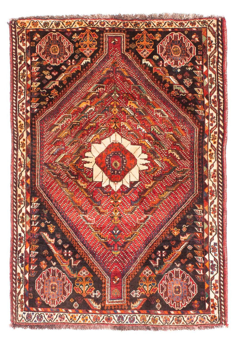 Persisk tæppe - Nomadisk - 156 x 112 cm - mørkerød