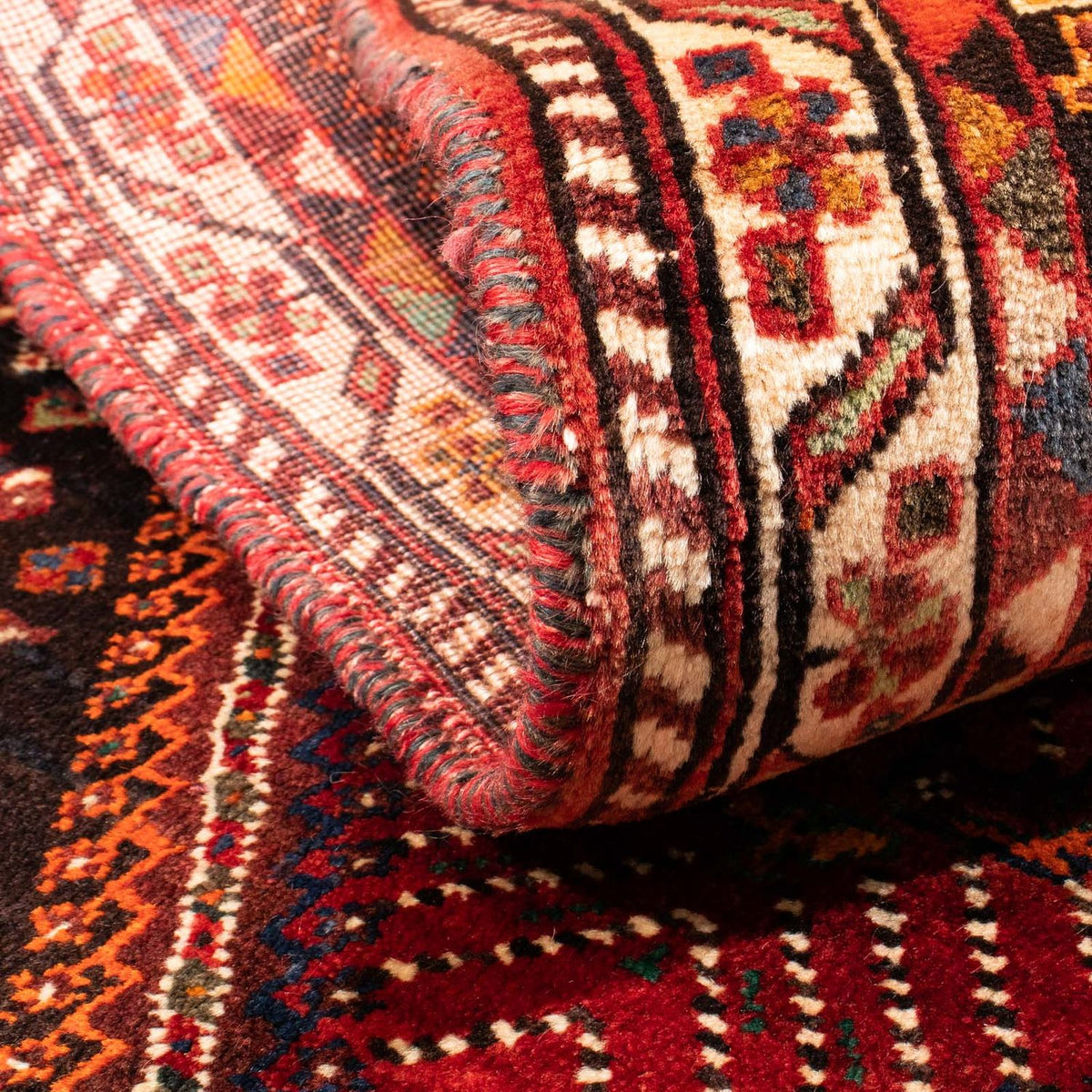 Persisk tæppe - Nomadisk - 156 x 112 cm - mørkerød